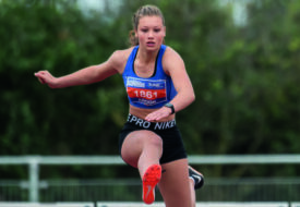 Atlete Sascha Kroon van AV Lycurgus . Atletiek