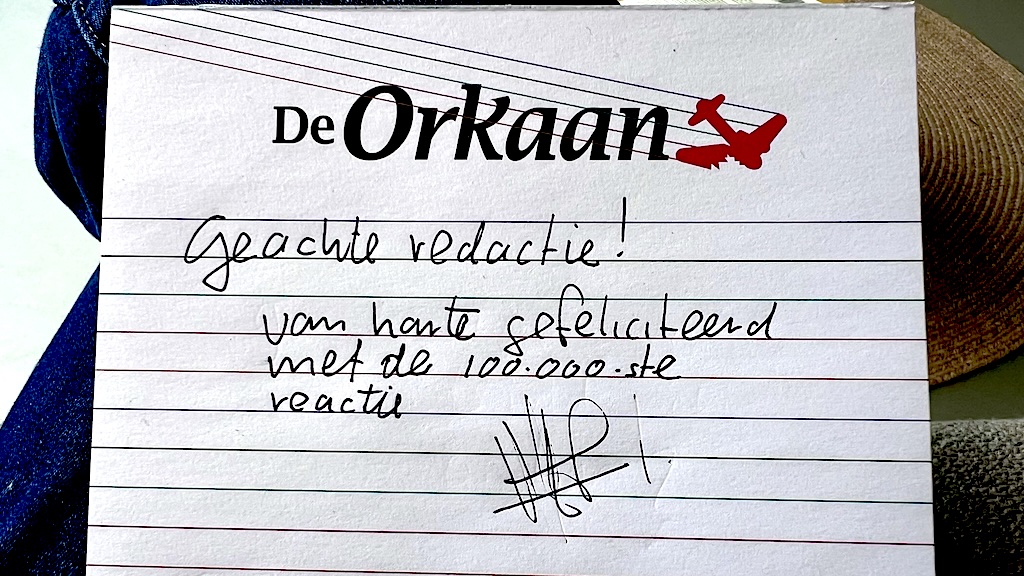 Mijlpaal: 100.000 reacties op De Orkaan!