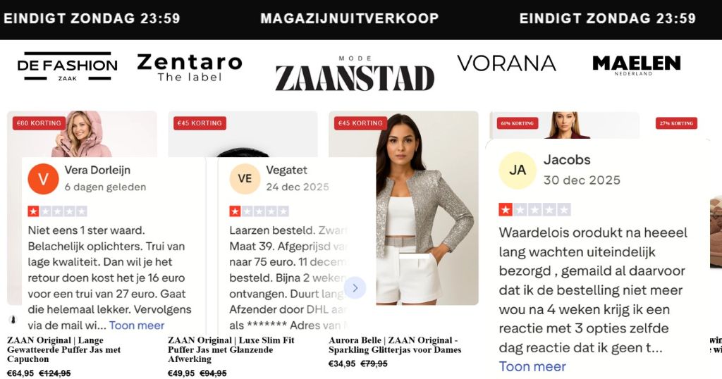 Mode-Zaanstad (Beverwijk) verkoopt Chinese waar met AI nepfoto’s