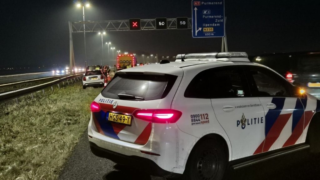 File op A7 door ongeluk met meerdere auto’s
